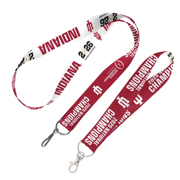 WinCraft Indiana Hoosiers College Football Playoff 2025 National Champions 2-Pack Lanyard and Key Strap Set