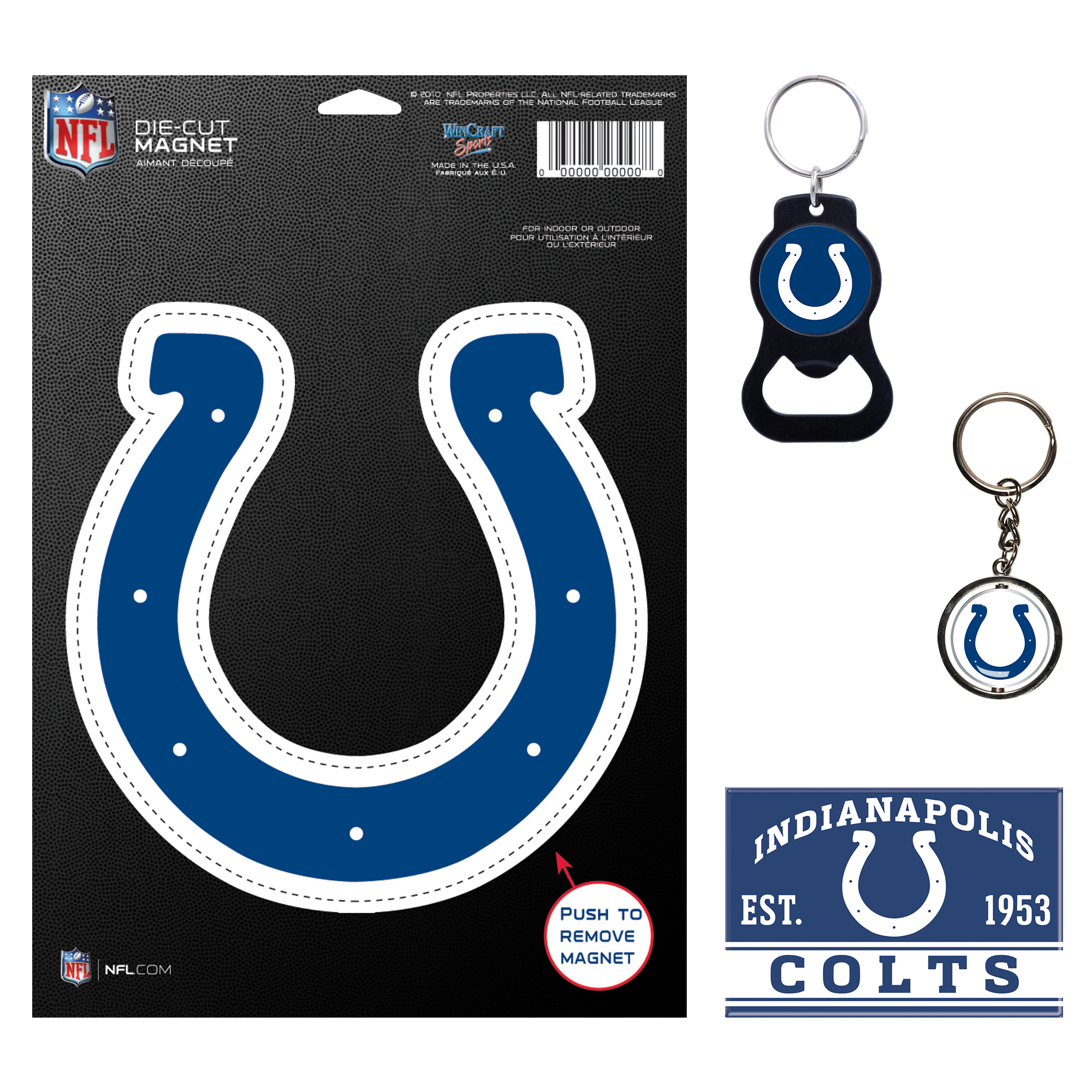 Colts Keyboard WinCraft Indianapolis Colts 4-Pack Key Rings and Magnets Set - Walmart.com