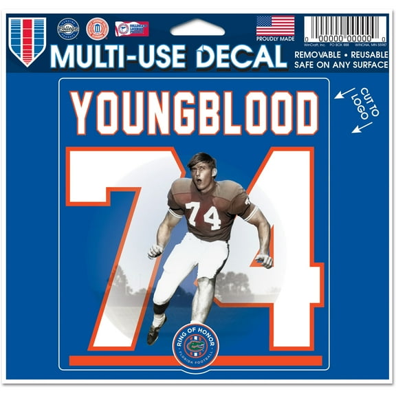 WinCraft Jack Youngblood Florida Gators 4" x 6" Ring of Honor Multi-Use Decal