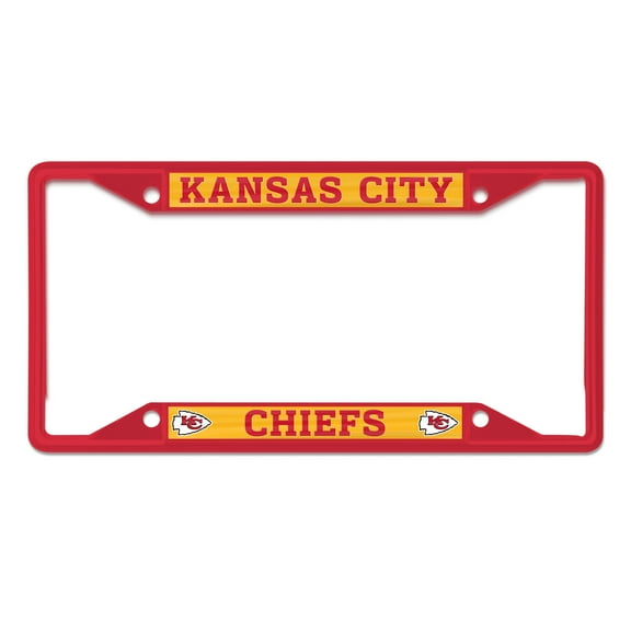 NFL Kansas City Chiefs Team Colored Small Over Small License Plate Frame
