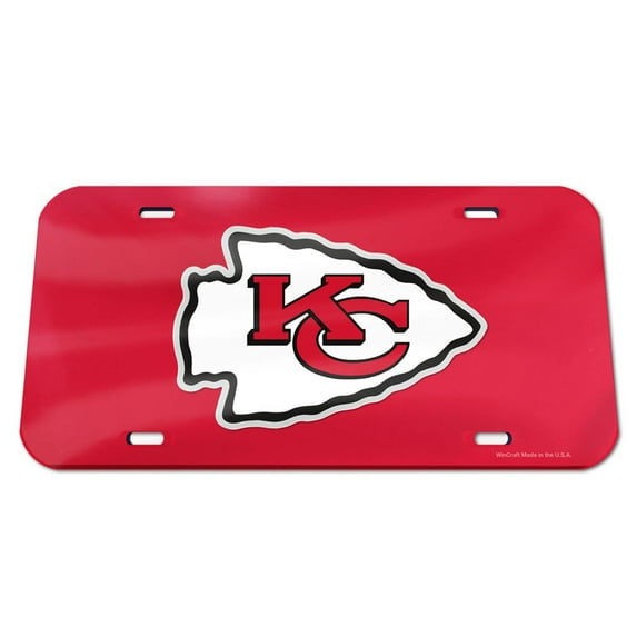 WinCraft Kansas City Chiefs Logo Crystal Mirror License Plate