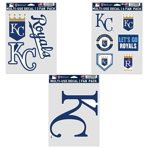 WinCraft Kansas City Royals Three-Pack Fan Decal Set