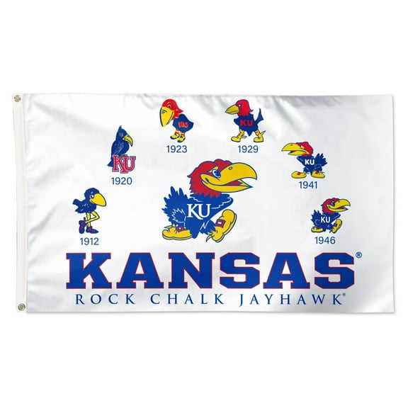 WinCraft Kansas Jayhawks 3' x 5' Single-Sided Heritage Inspired Deluxe Evolution Flag