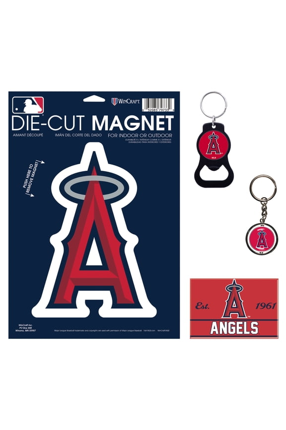 Los Angeles Angels 4-Pack Key Rings and Magnets Set