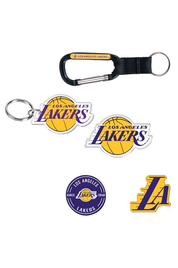 Los Angeles Lakers 5-Pack Key Ring and Fridge Magnet Set