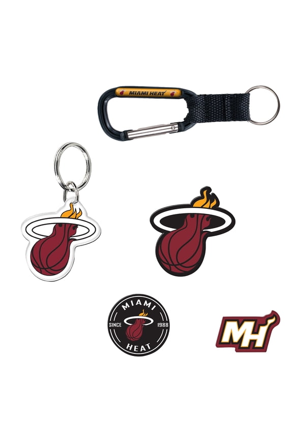 Miami Heat 5-Pack Key Ring and Fridge Magnet Set
