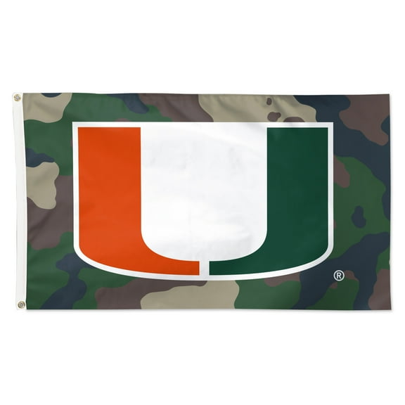 WinCraft Miami Hurricanes 3' x 5' Single-Sided Deluxe Camo Flag