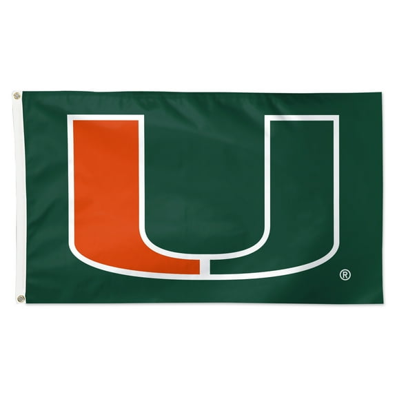 WinCraft Miami Hurricanes 3' x 5' Single-Sided Deluxe Primary Team Logo Flag