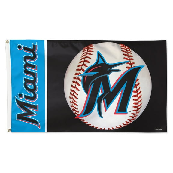 WinCraft Miami Marlins 3' x 5' Baseball Deluxe Single-Sided Flag
