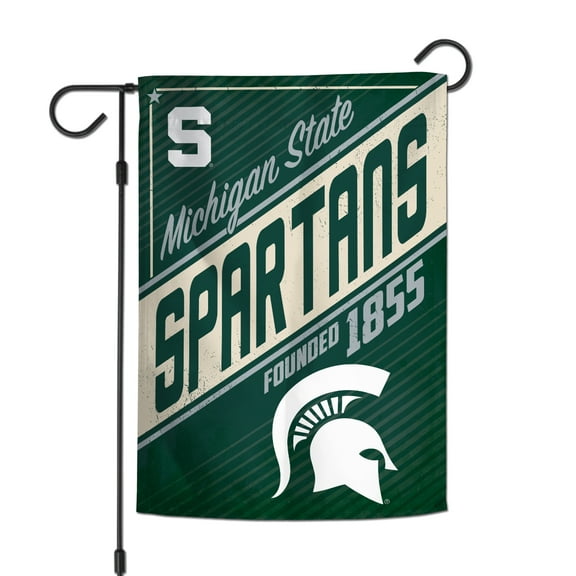 WinCraft Michigan State Spartans 12" x 18" Throwback Logo Double-Sided Garden Flag