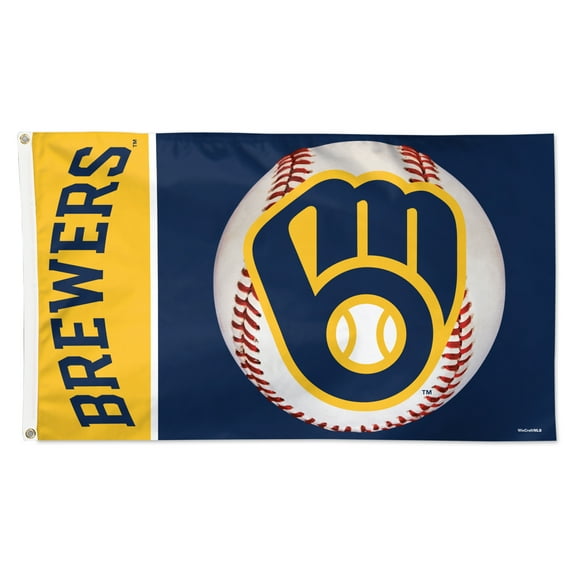 WinCraft Milwaukee Brewers 3' x 5' Baseball Deluxe Single-Sided Flag