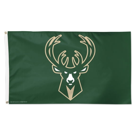 WinCraft Milwaukee Bucks 3' x 5' Single-Sided Deluxe Primary Team Flag