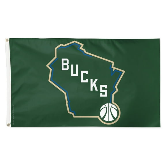 WinCraft Milwaukee Bucks 3' x 5' Single-Sided Deluxe Secondary Team Logo Flag