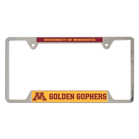 WinCraft Minnesota Golden Gophers Chrome Plated Metal License Plate Frame