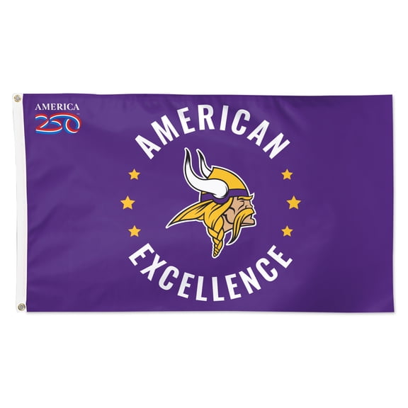 WinCraft Minnesota Vikings 3' x 5' One-Sided America 250 Deluxe Flag