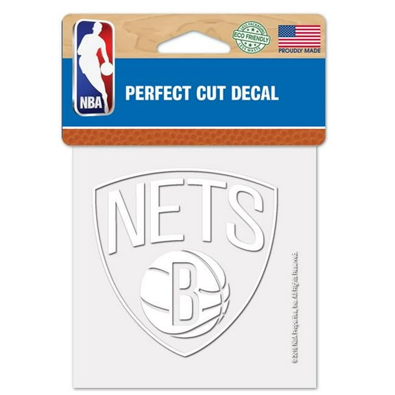 WinCraft NBA Brooklyn Nets Decal4x4 Perfect Cut White Decal, Team Colors, One Size
