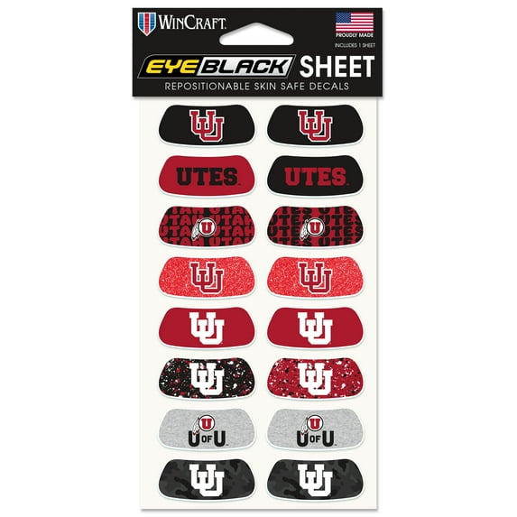 WinCraft NCAA Utah Utes Team 8 Pack Eye Black