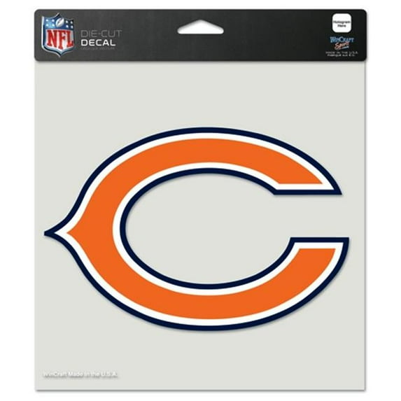 WinCraft NFL Chicago Bears 80767010 Perfect Cut Color Decal, 8" x 8", Black