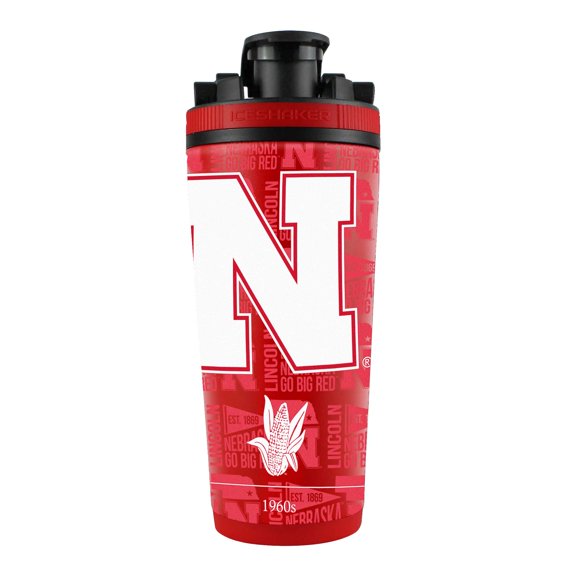 Nebraska Huskers 26oz. 4D Stainless Steel Shaker Bottle
