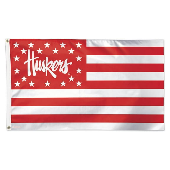 WinCraft Nebraska Huskers 3' x 5' Single-Sided Deluxe Patriotic Stars & Stripes Flag