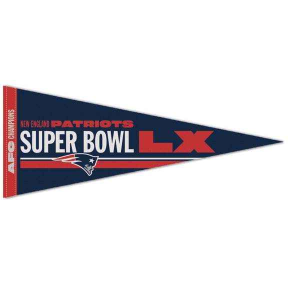 WinCraft New England Patriots 2025 AFC Champions Locker Room 12" x 30" Premium Pennant