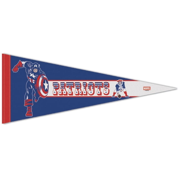 WinCraft New England Patriots Disney x NFL Captain America 12" x 30" Premium Pennant