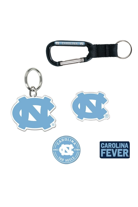 North Carolina Tar Heels 5-Pack Key Ring and Fridge Magnet Set