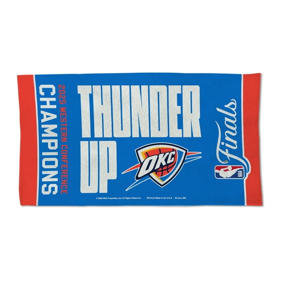 WinCraft Oklahoma City Thunder 2025 Western Conference Champions Locker Room 22'' x 42'' Double-Sided Towel