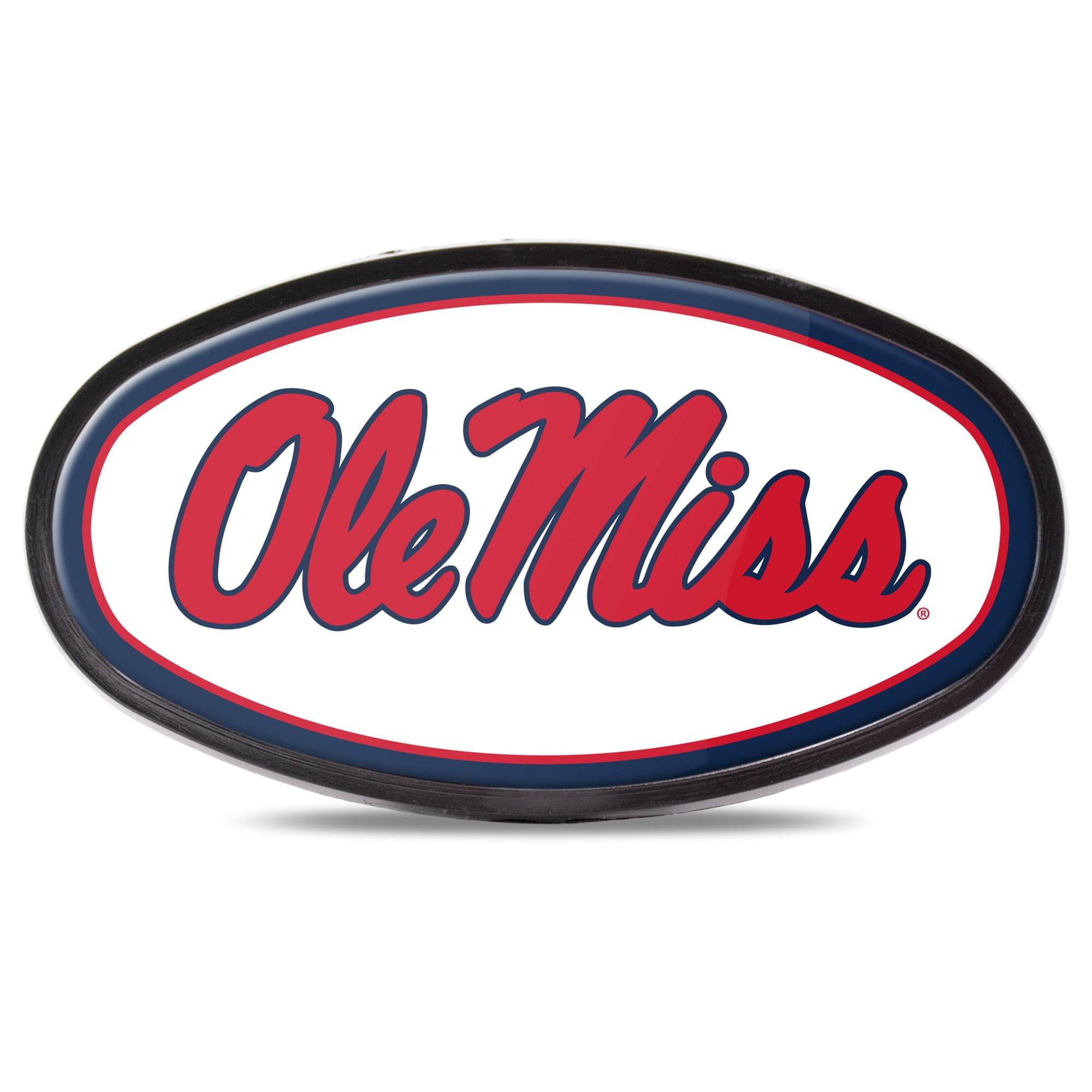NCAA Mississippi Team White Oval Domed Hitch Cover