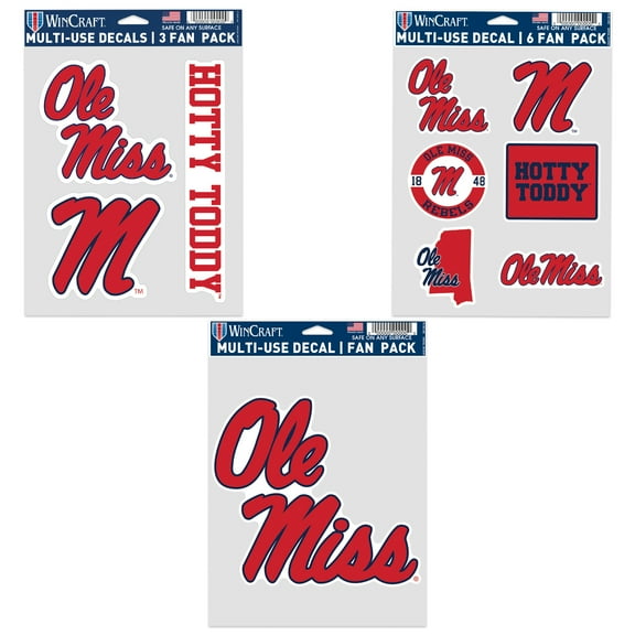 WinCraft Ole Miss Rebels Three-Pack Fan Decal Set