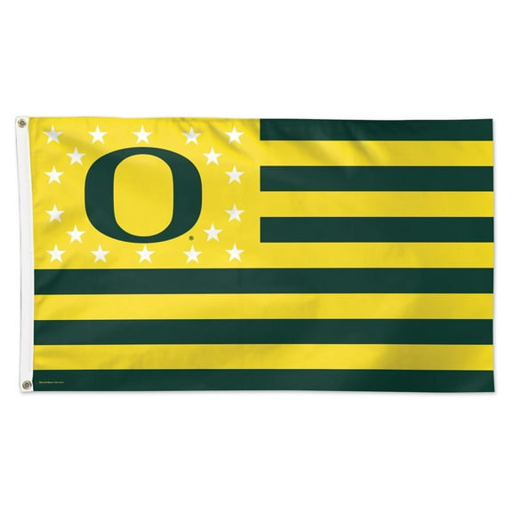 WinCraft Oregon Ducks 3' x 5' Single-Sided Deluxe Patriotic Stars & Stripes Flag