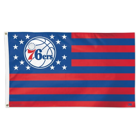 WinCraft Philadelphia 76ers 3' x 5' Single-Sided Deluxe Patriotic Americana Flag