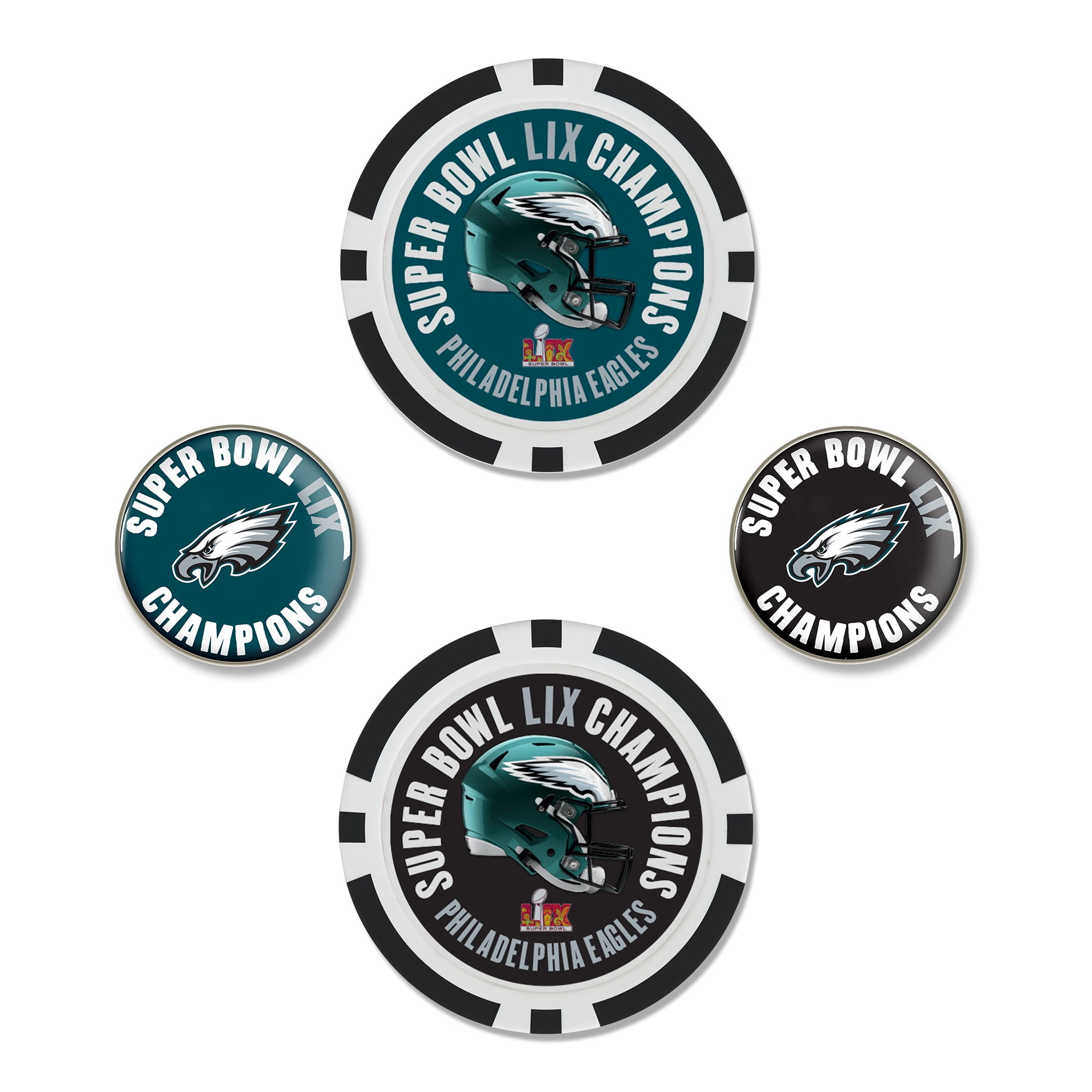 WinCraft Philadelphia Eagles Super Bowl LIX Champions Four-Pack Ball ...