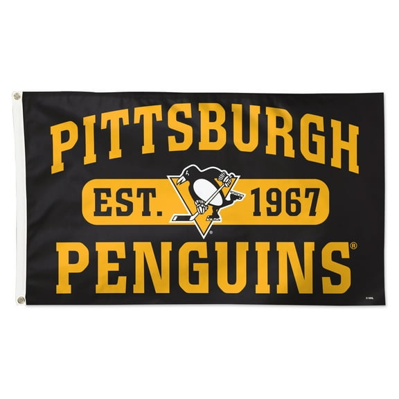 WinCraft Pittsburgh Penguins 3' x 5' Single-Sided Franchise Establishment Deluxe Flag