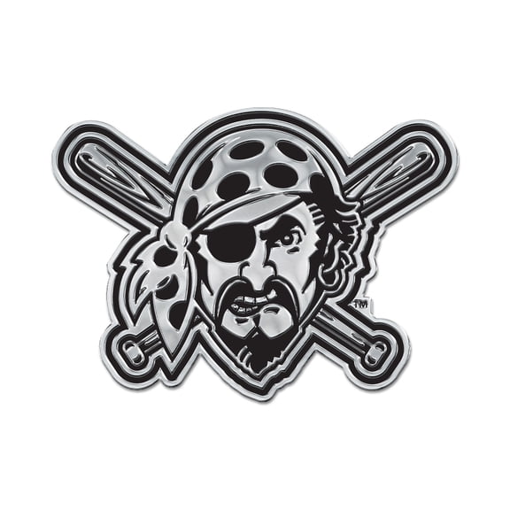 MLB Pittsburgh Pirates Team Metal Chrome Free Form Auto Emblem