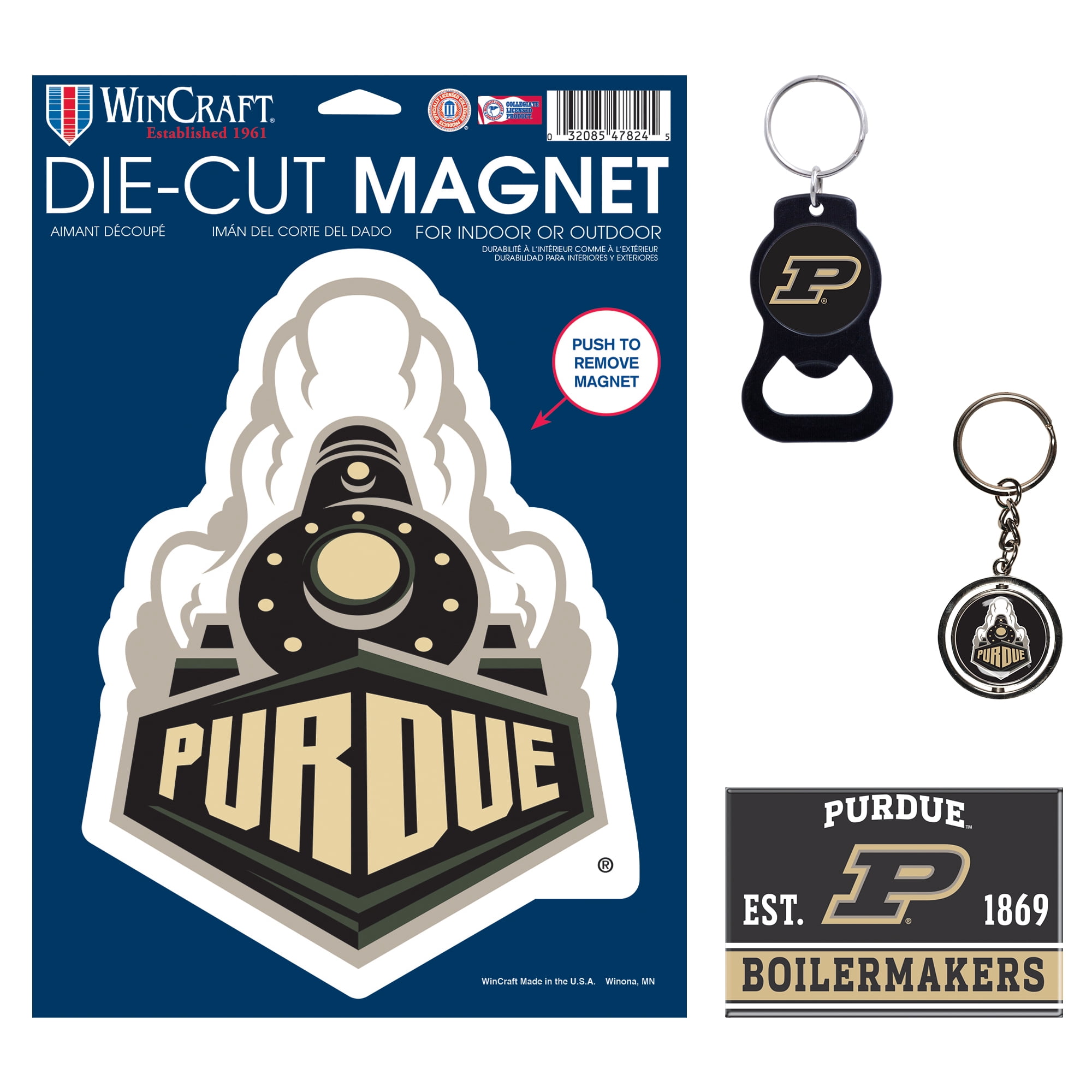 WinCraft Purdue Boilermakers 4-Pack Key Rings and Magnets Set - Walmart.com