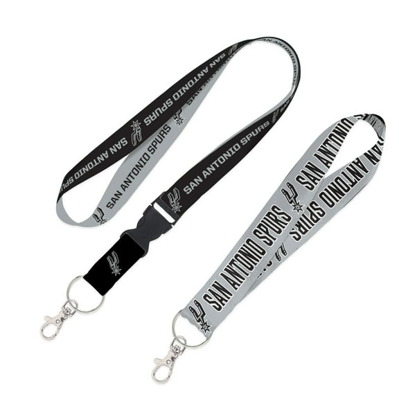 WinCraft San Antonio Spurs 2-Pack Lanyard with Detachable Buckle & Key Strap Set