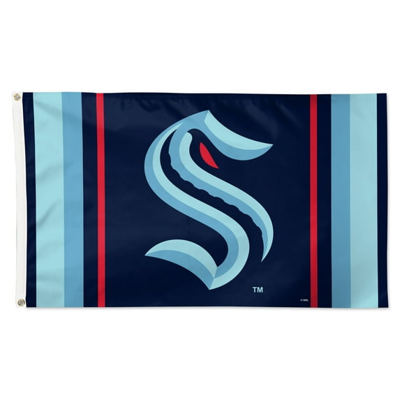 WinCraft Seattle Kraken 3' x 5' Team Stripe Deluxe Single-Sided Flag