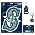 thumbnail image 1 of WinCraft Seattle Mariners 4-Pack Key Rings and Magnets Set, 1 of 1