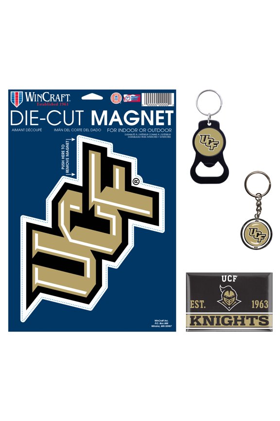 UCF Knights 4-Pack Key Rings and Magnets Set