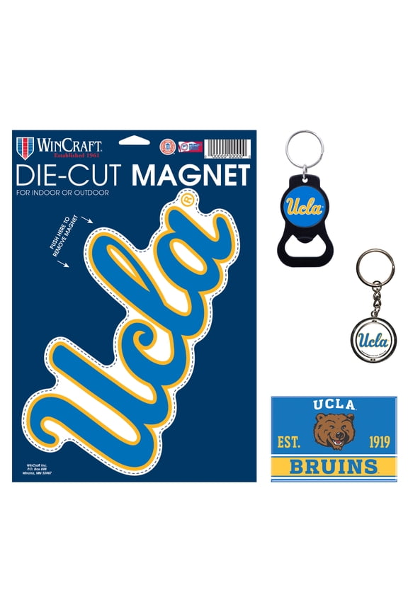 UCLA Bruins 4-Pack Key Rings and Magnets Set