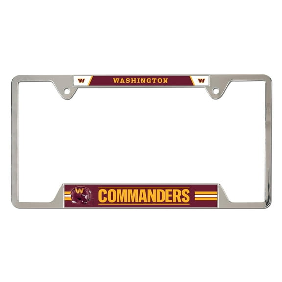 WinCraft  Washington Commanders Chrome Plated Metal License Plate Frame