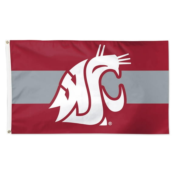 WinCraft Washington State Cougars 3' x 5' Horizontal Stripe Deluxe Single-Sided Flag