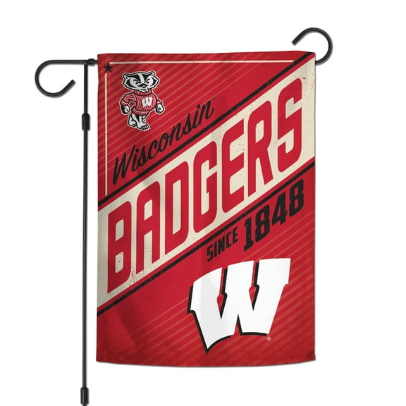WinCraft Wisconsin Badgers 12" x 18" Throwback Logo Double-Sided Garden Flag