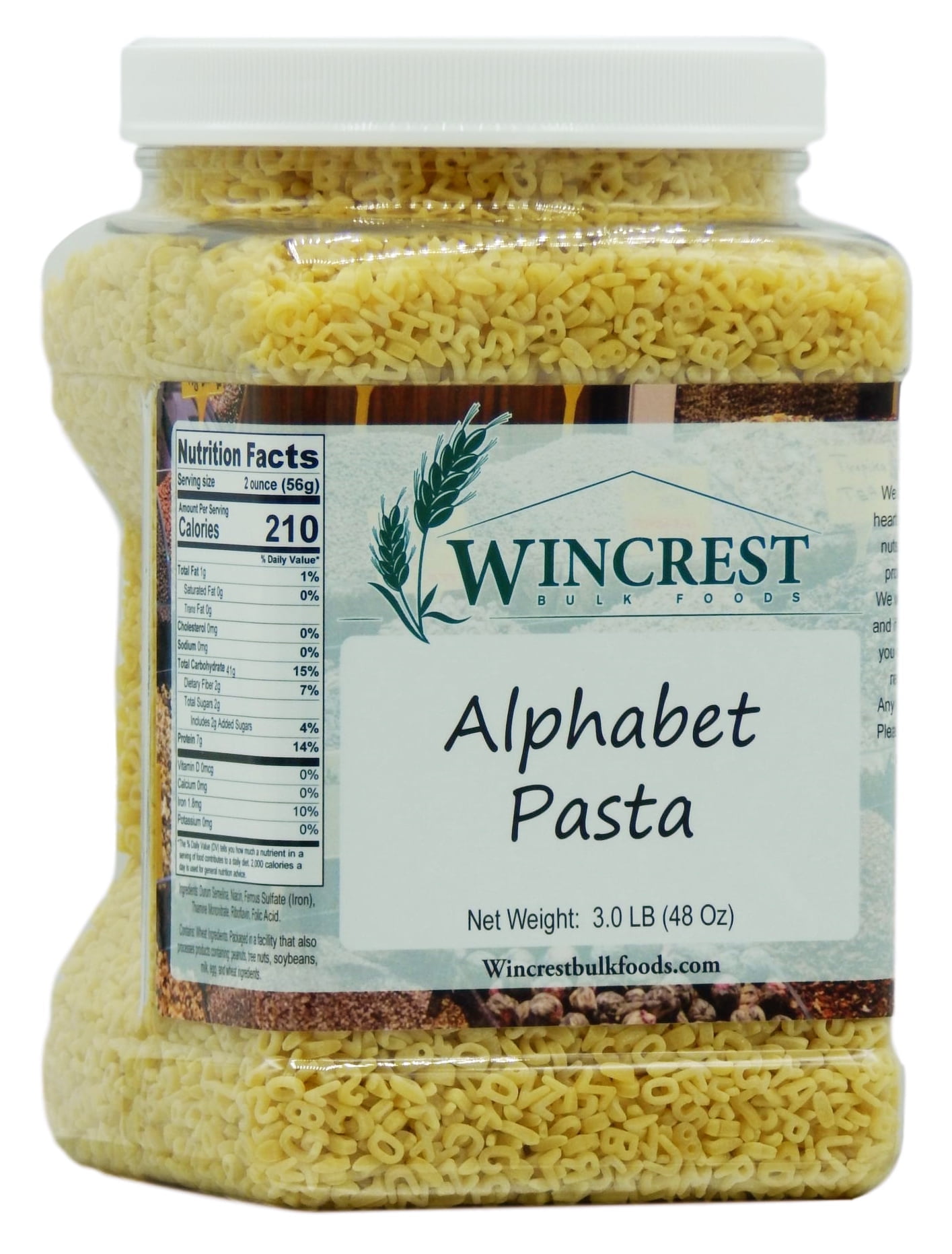 WinCrest Alphabet Pasta Noodles - 3 Lb Tub