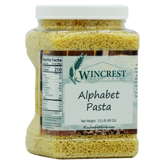 WinCrest Alphabet Pasta Noodles - 3 Lb Tub