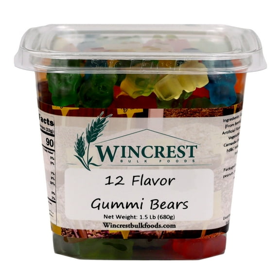 WinCrest Assorted 12 Flavor Gummi Bears - 1.5 Lb Tub