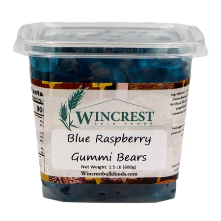 WinCrest Blue Raspberry Gummi Bears - 1.5 Lb Tub