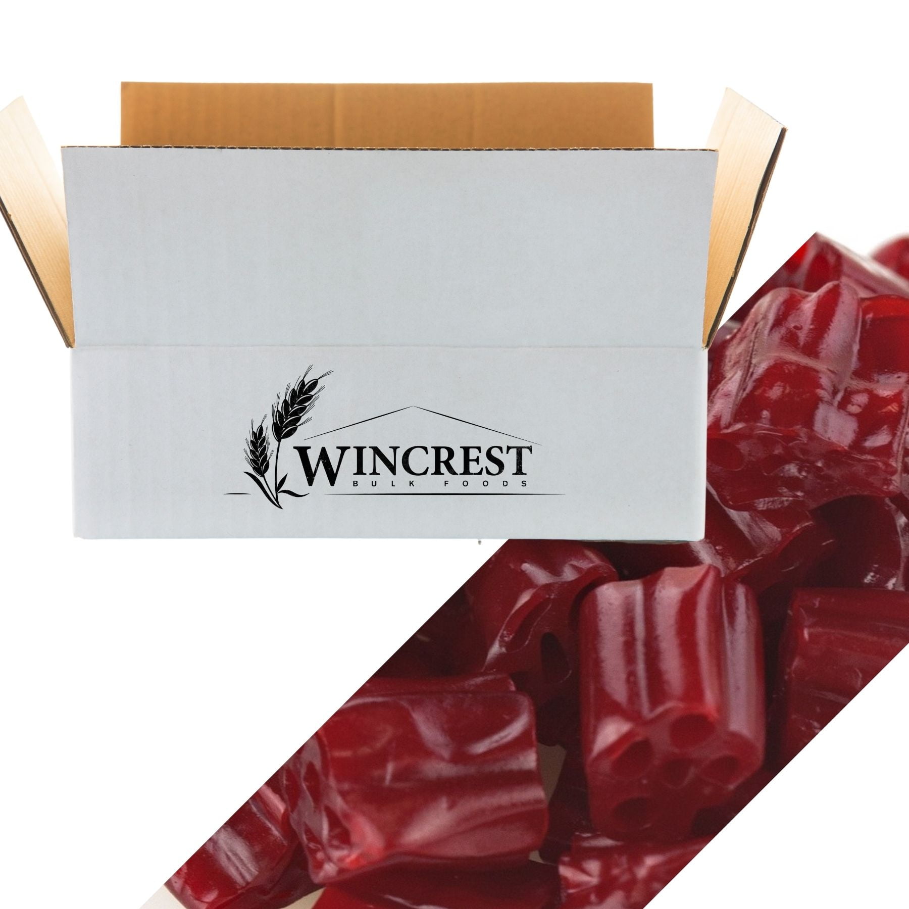 WinCrest Bulk Cherry Licorice Bites - 5 Lb Case