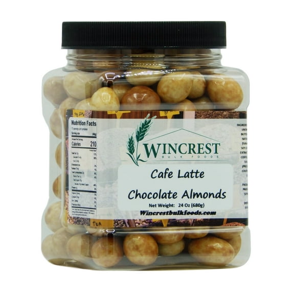 WinCrest Cafe Latte Milk Chocolate Almonds - 1.5 Lb Tub